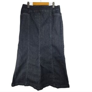 Blue Dark Wash Denim Midi Skirt Size 12 | Boho Y2K Western Modest Casual Jean
